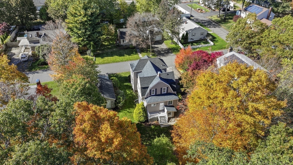 3 Laurel Street Woburn, MA 01801 - Photo 39 of 40 an aerial view of residential house with outdoor space and trees all around