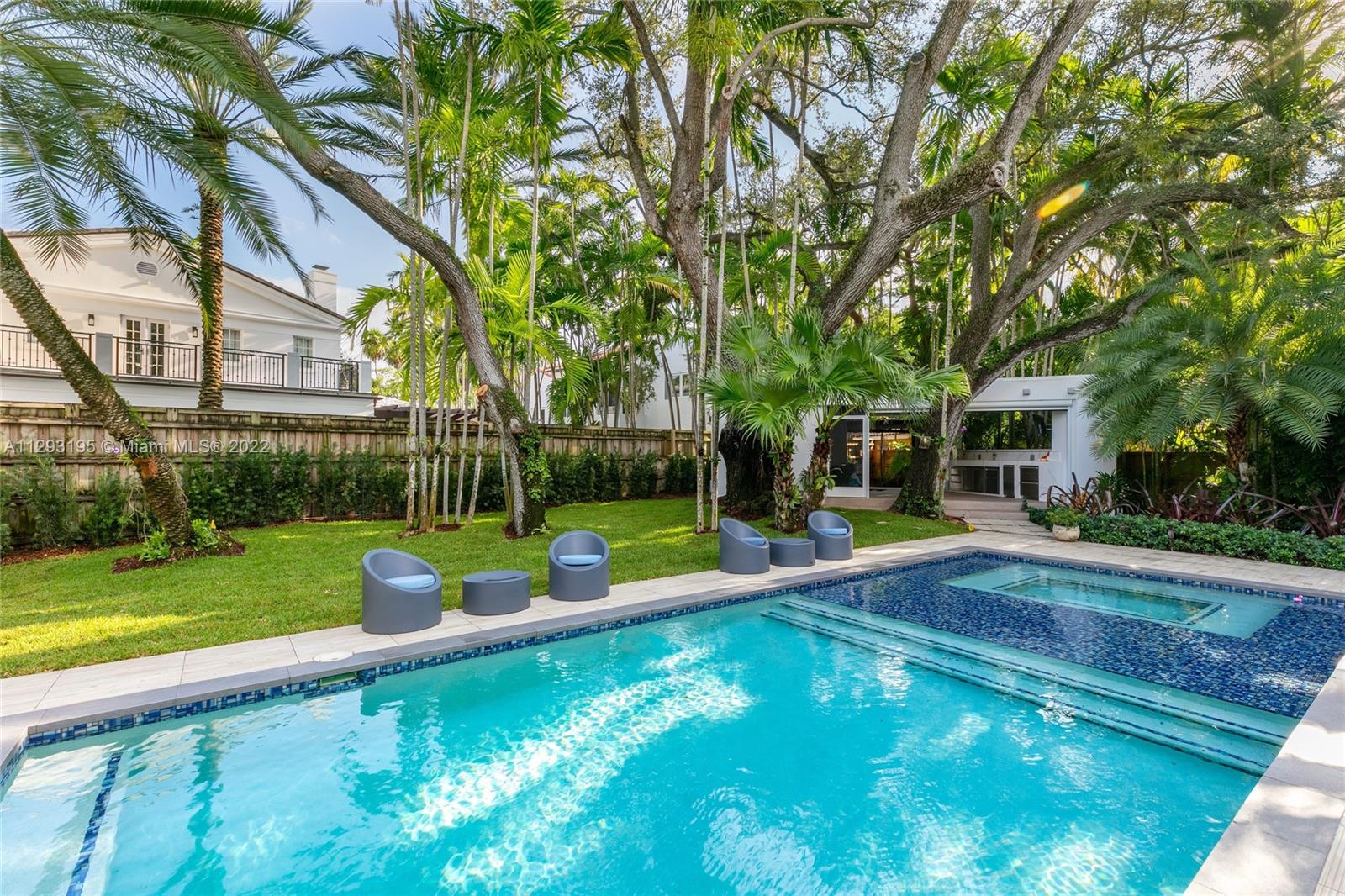 1666 Tigertail Avenue Miami, FL 33133 - Photo 33 of 41 a view of a house with swimming pool and a yard