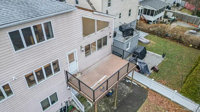 aerial view of a house with outdoor space