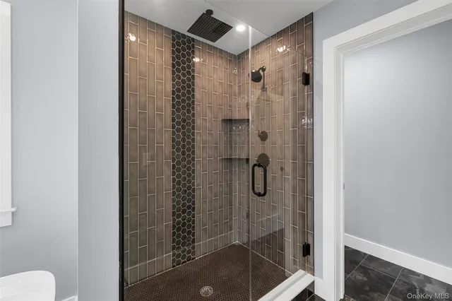 a bathroom with a shower
