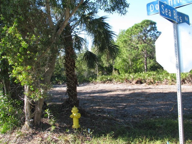 5775 Sea Bass Road Bokeelia, FL 33922 - Photo 3 of 5 a pathway of a yard and an fountain in back of a house