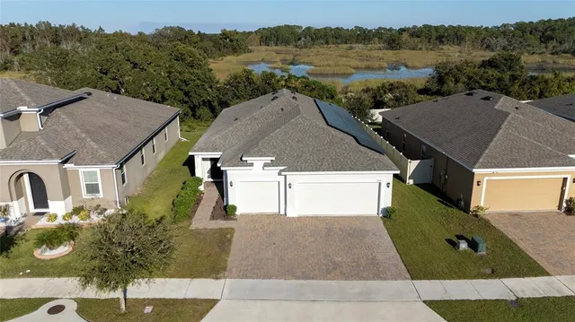 an aerial view of a house