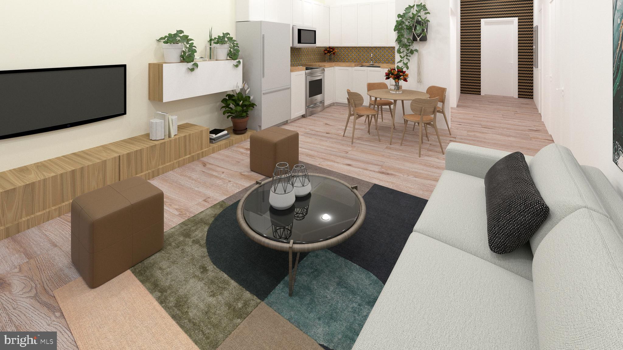 1341 H Street Northeast, Unit 5F Washington, DC 20002 - Photo 4 of 13 a living room with furniture and a flat screen tv