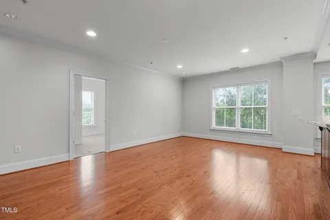 a view of kitchen with wooden floor
