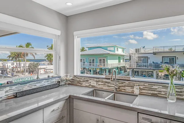 a kitchen with counter top space