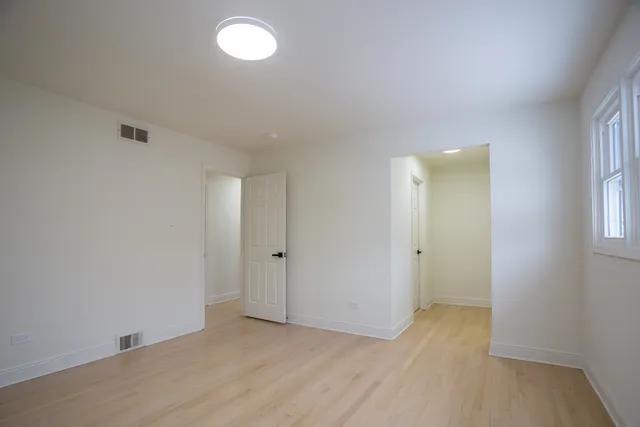 an empty room with a window