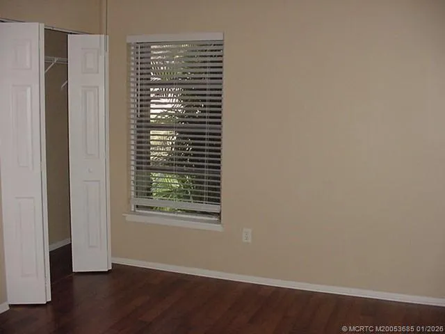 a bathroom with a glass door