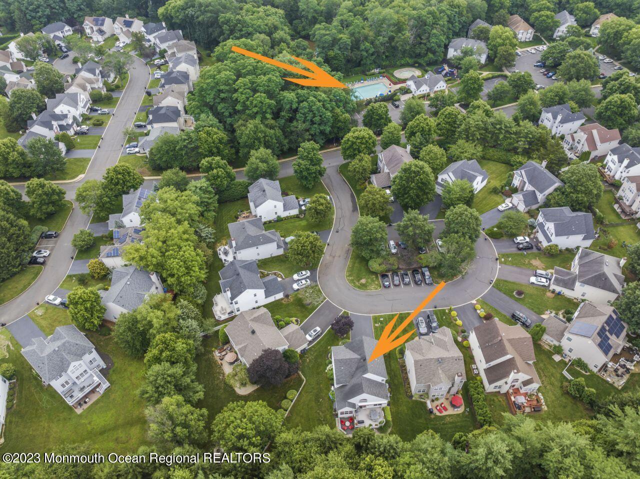 18 Nicholson Key Colts Neck, NJ 07722 - Photo 39 of 46 an aerial view of residential house with outdoor space and swimming pool