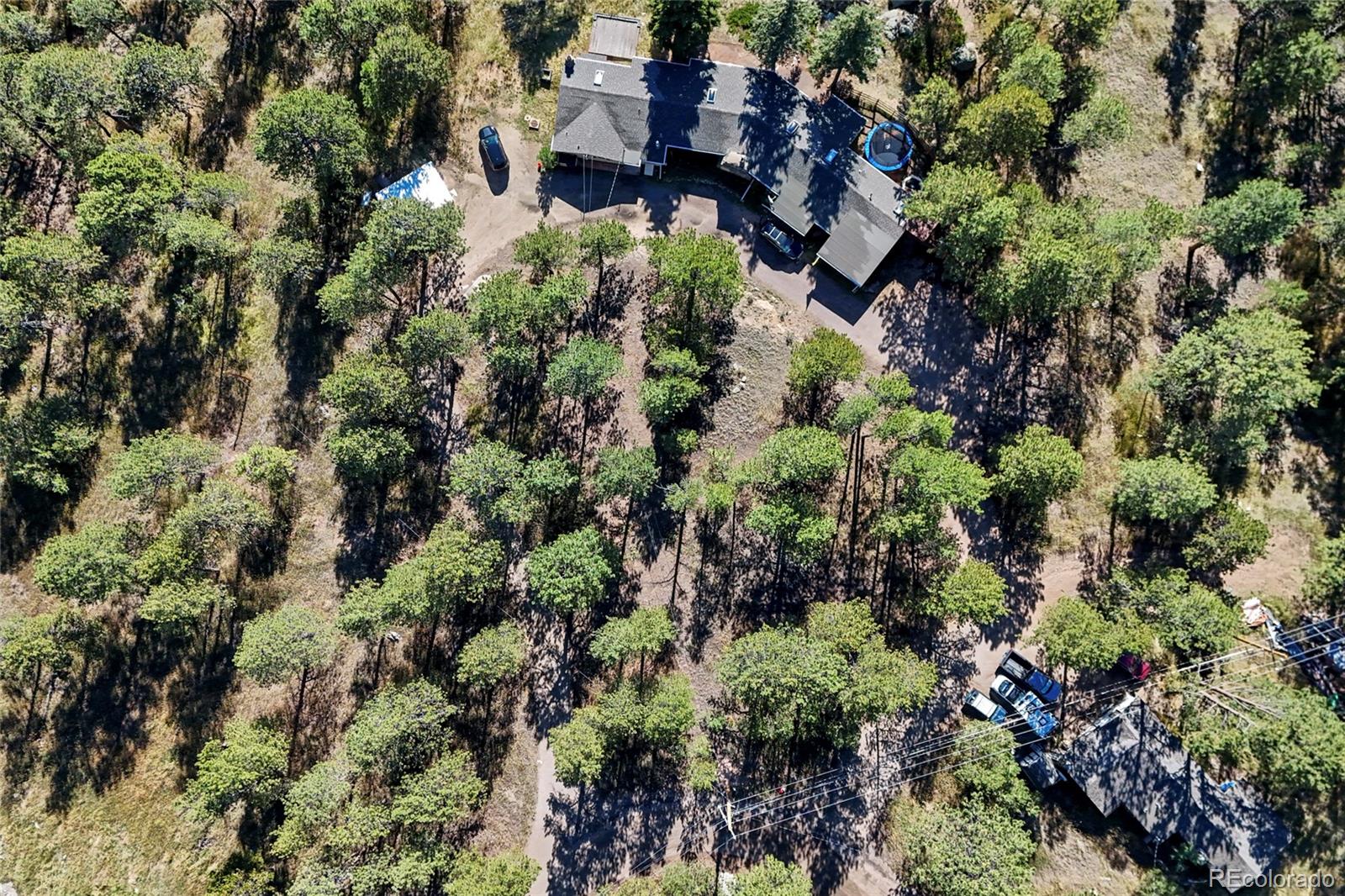 3942 Palo Verde Road Evergreen, CO 80439 - Photo 35 of 41 an aerial view of residential house with outdoor space and trees all around