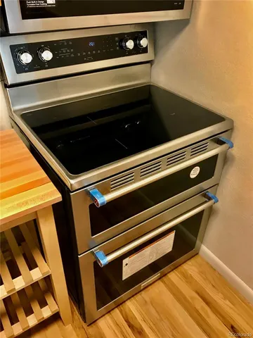 workspace with wooden floor