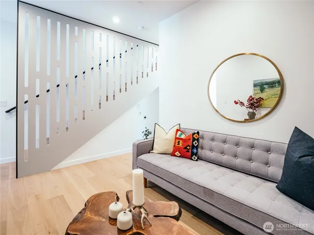 a living room with furniture