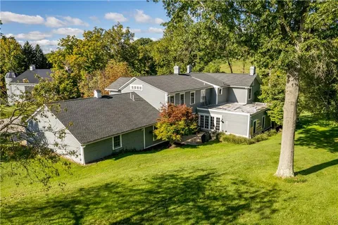 a view of a bunch of trees and a yard