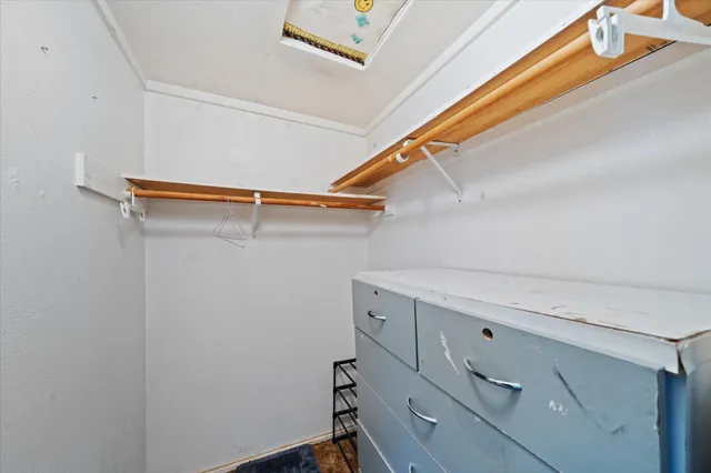 a view of a room with storage