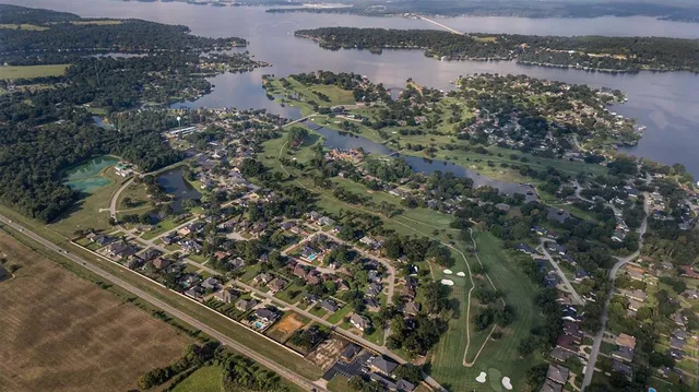 a view of a lake with a mountain in the background