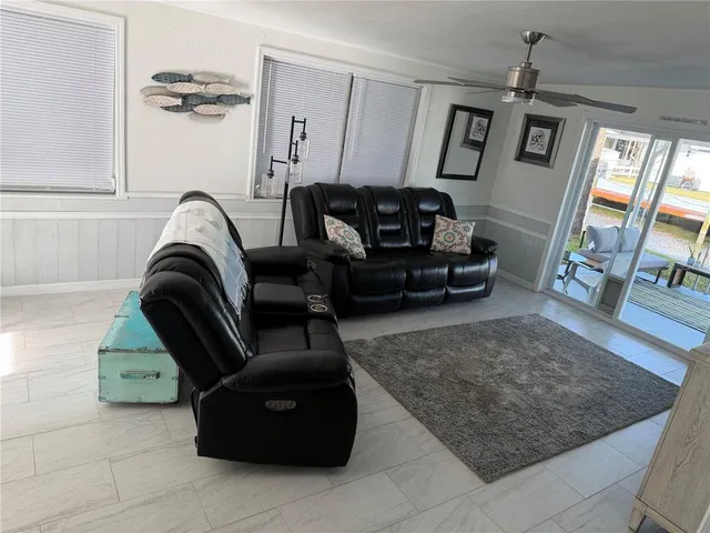 a living room with furniture