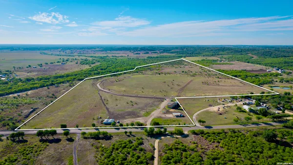 an aerial view of a house