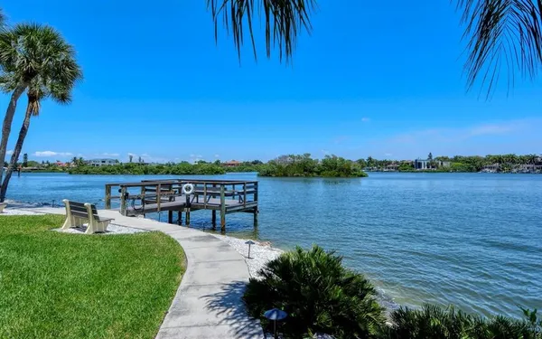 a view of a lake with outdoor space