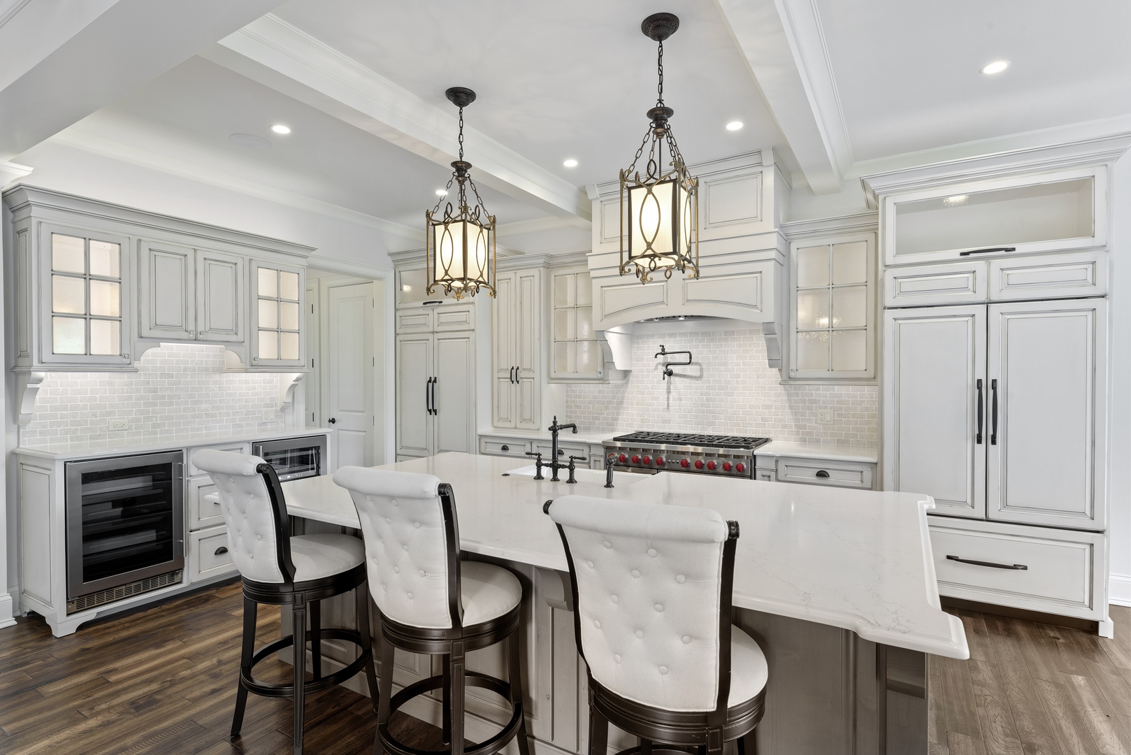820 Country Club Road Crystal Lake, IL 60014 - Photo 11 of 48 a kitchen with stainless steel appliances kitchen island granite countertop a dining table chairs and sink