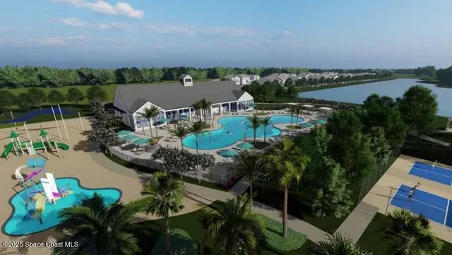 an aerial view of multiple house