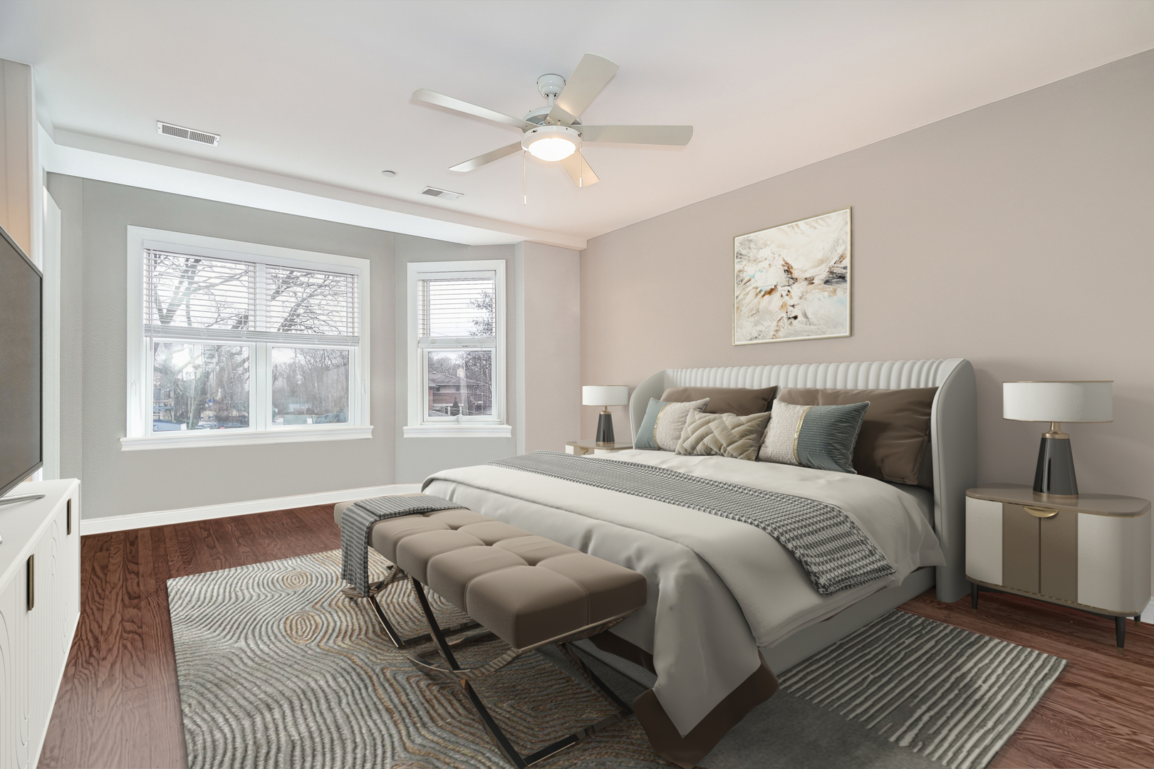 241 North Northwest Highway Park Ridge, IL 60068 - Photo 13 of 28 a spacious bedroom with a large bed and a window