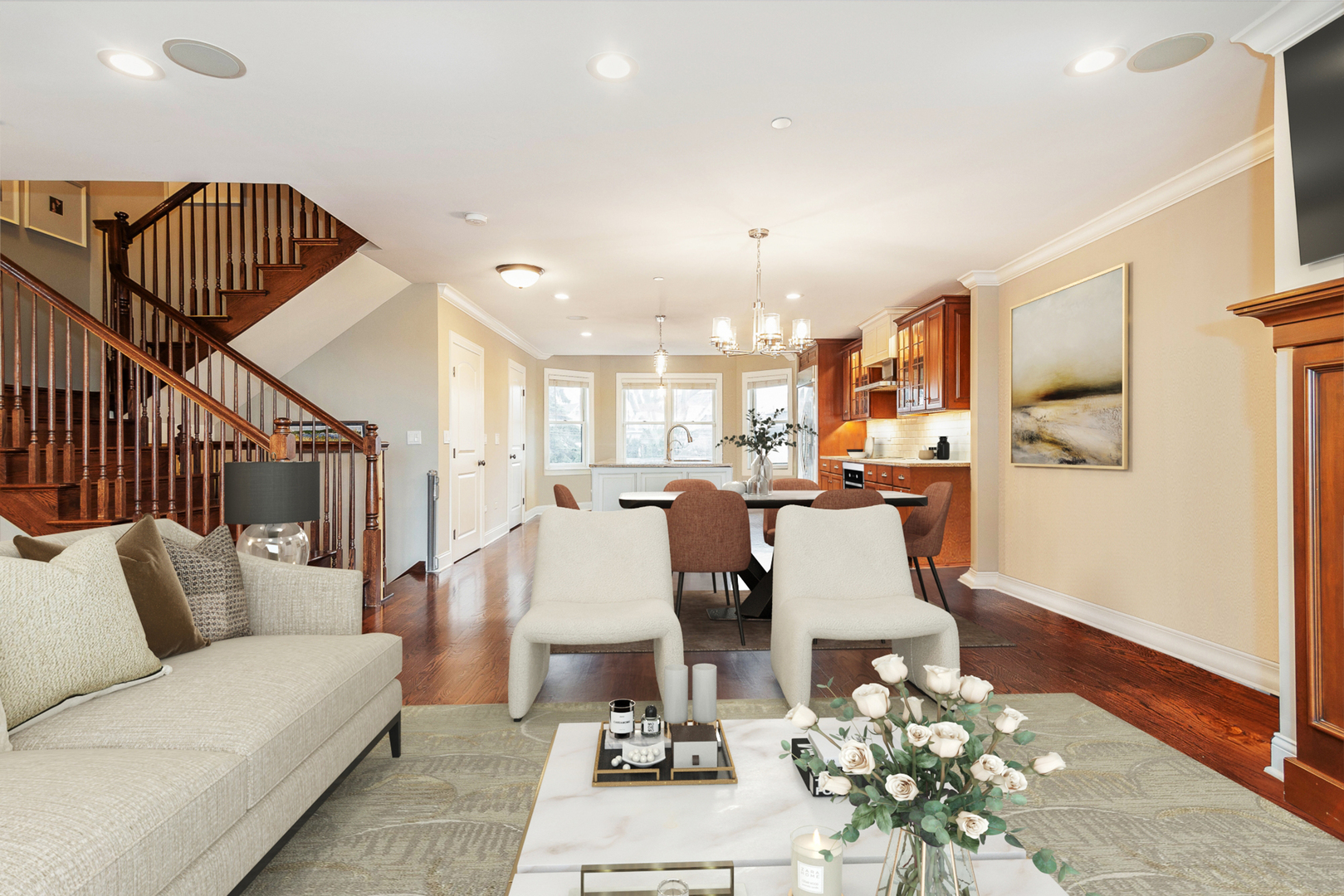 241 North Northwest Highway Park Ridge, IL 60068 - Photo 4 of 28 a living room with furniture and kitchen view