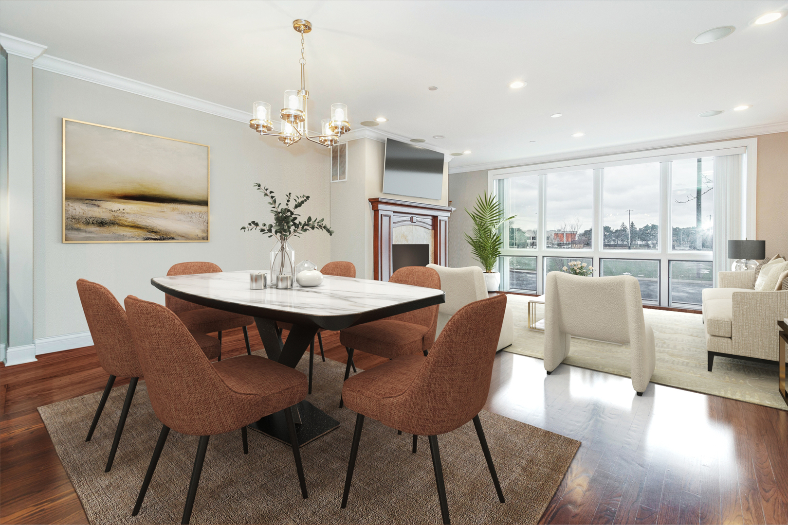 241 North Northwest Highway Park Ridge, IL 60068 - Photo 6 of 28 a view of a dining room with furniture window and wooden floor