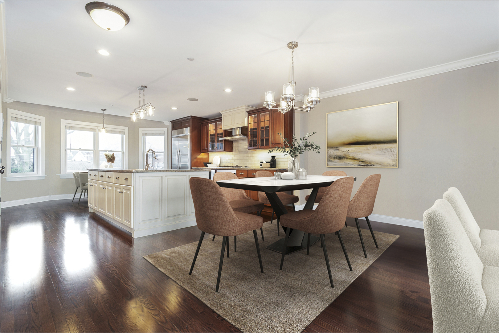 241 North Northwest Highway Park Ridge, IL 60068 - Photo 8 of 28 a view of a dining room with furniture window and wooden floor