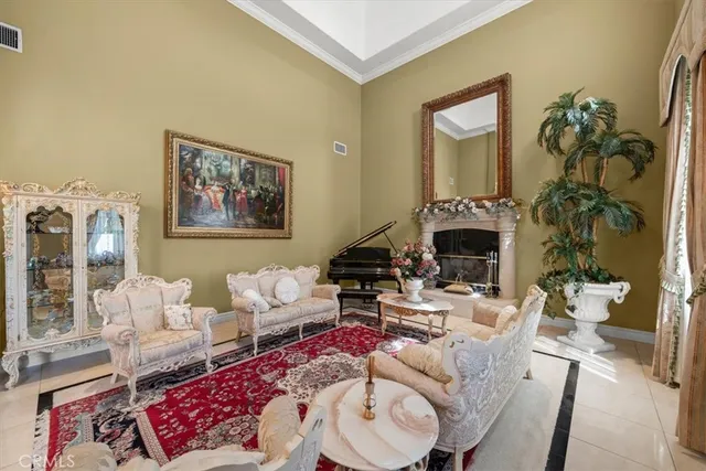 a view of living room with a large window