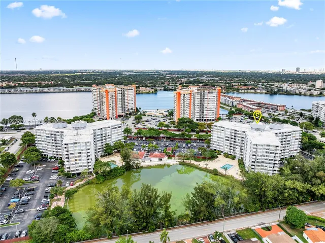 a view of lake with city view