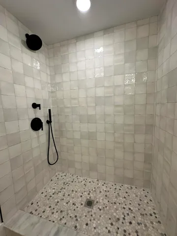 a bathroom with a shower