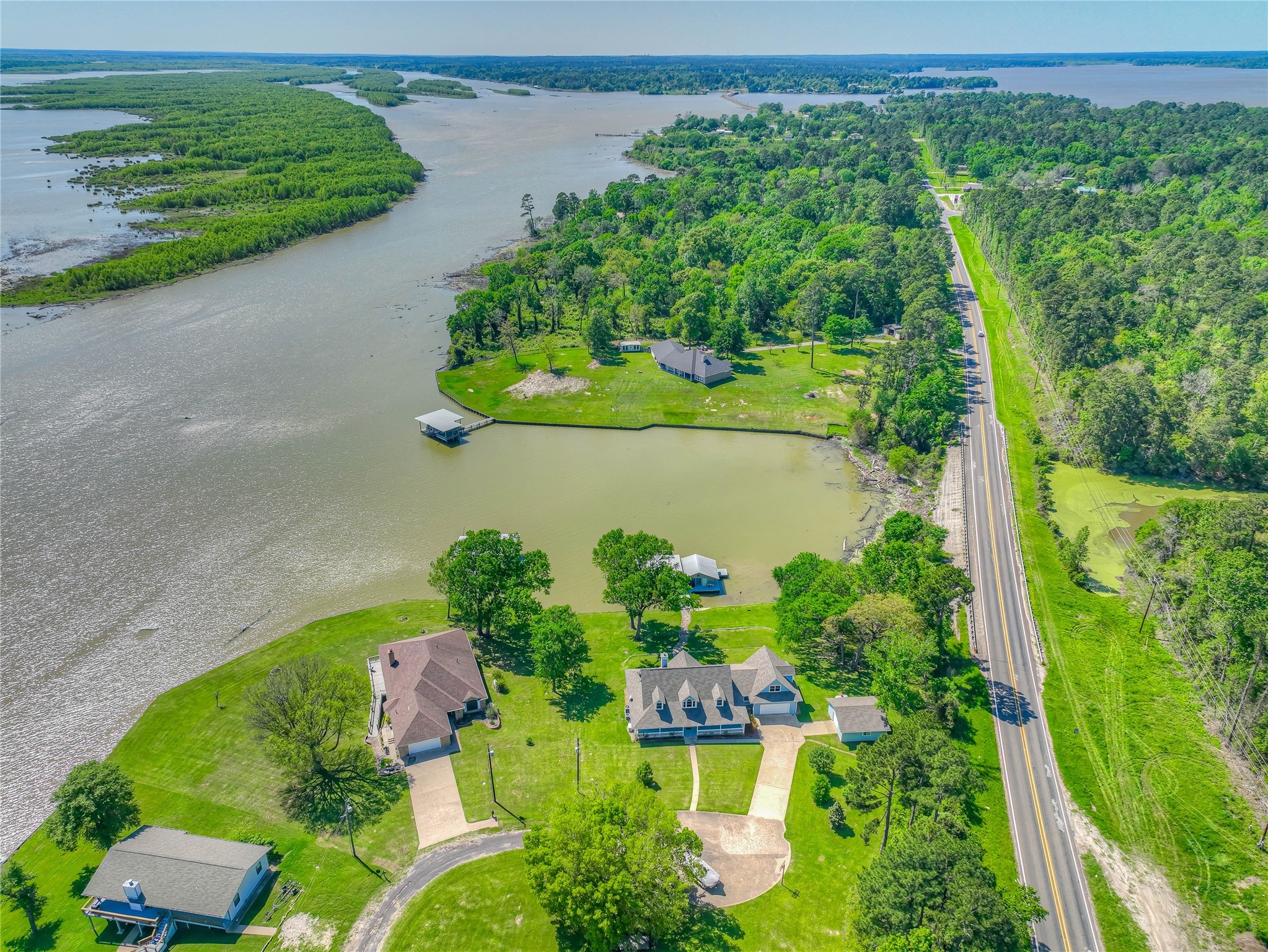 331 Memphis Belle Trinity, TX 75862 - Photo 49 of 50 an aerial view of a house with a yard and outdoor seating