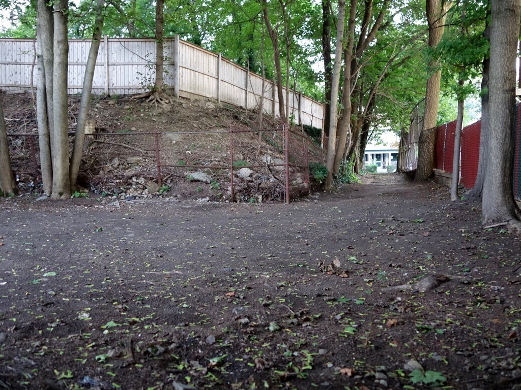 35 Orchard Road Brookline, MA 02446 - Photo 3 of 12 a view of a backyard with large trees and a barn