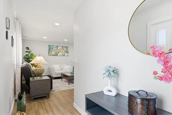 a bedroom with a bed and a cabinets