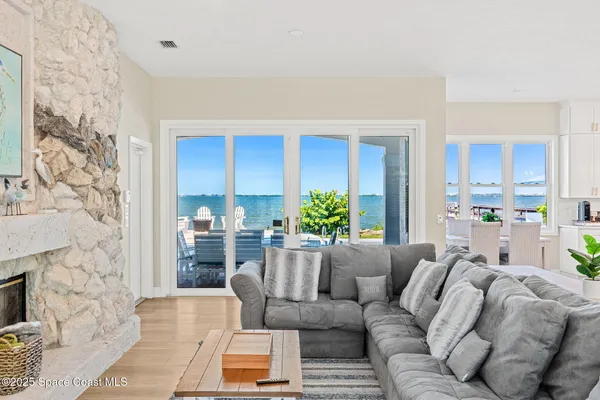a view of a swimming pool and lounge chair
