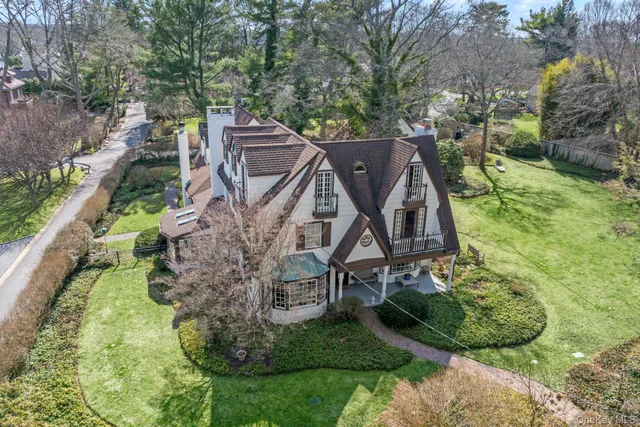 an aerial view of a house