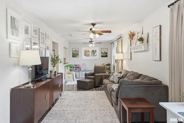 a living room with furniture and a couch