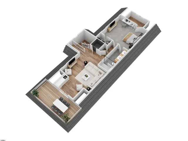 a living room with furniture