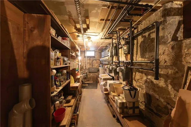 a view of a storage room with washer and dryer