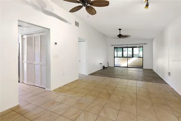 a view of an empty room and window