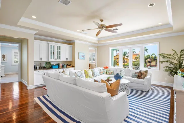 a view of balcony with furniture and garden