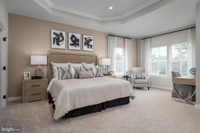 a bed room with a bed and a couch