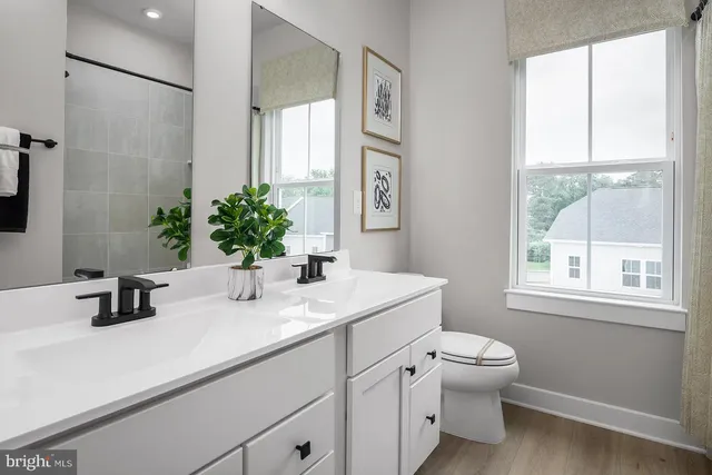 a bathroom with a sink a mirror and a toilet