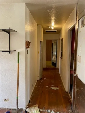a view of hallway with shower