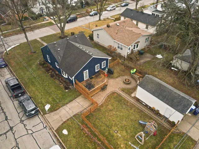 an aerial view of a house