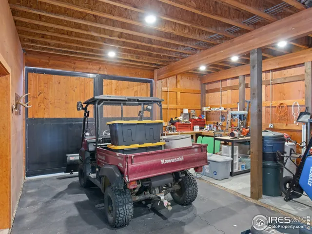 a view of a room with shelves