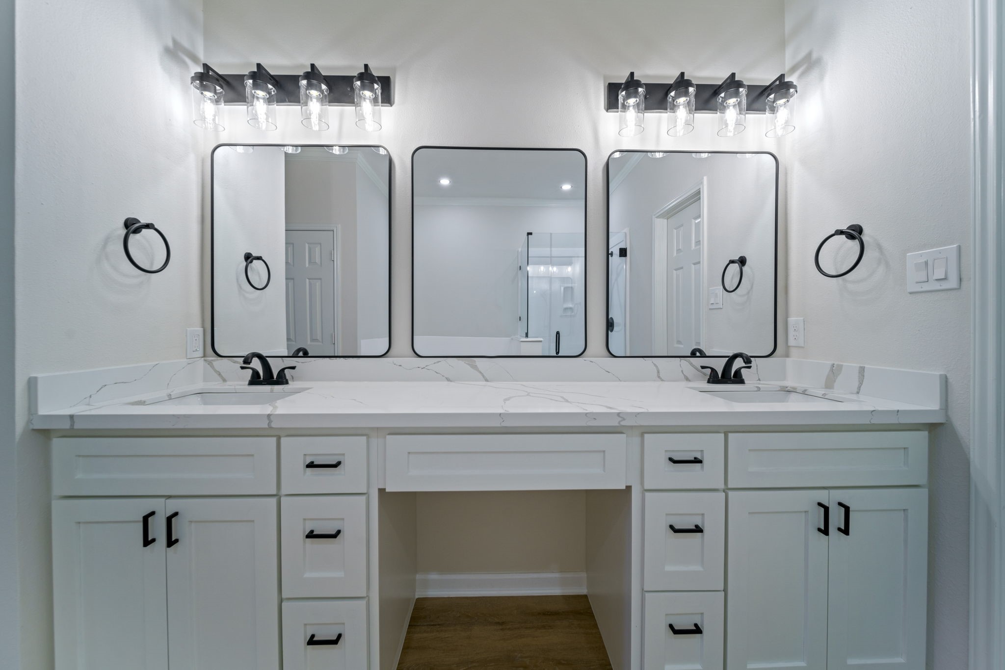 14420 Walters Road, Unit 50 Houston, TX 77014 - Photo 15 of 23 a bathroom with a double vanity sink and a mirror
