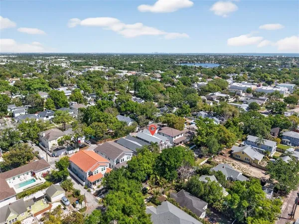 an aerial view of multiple house