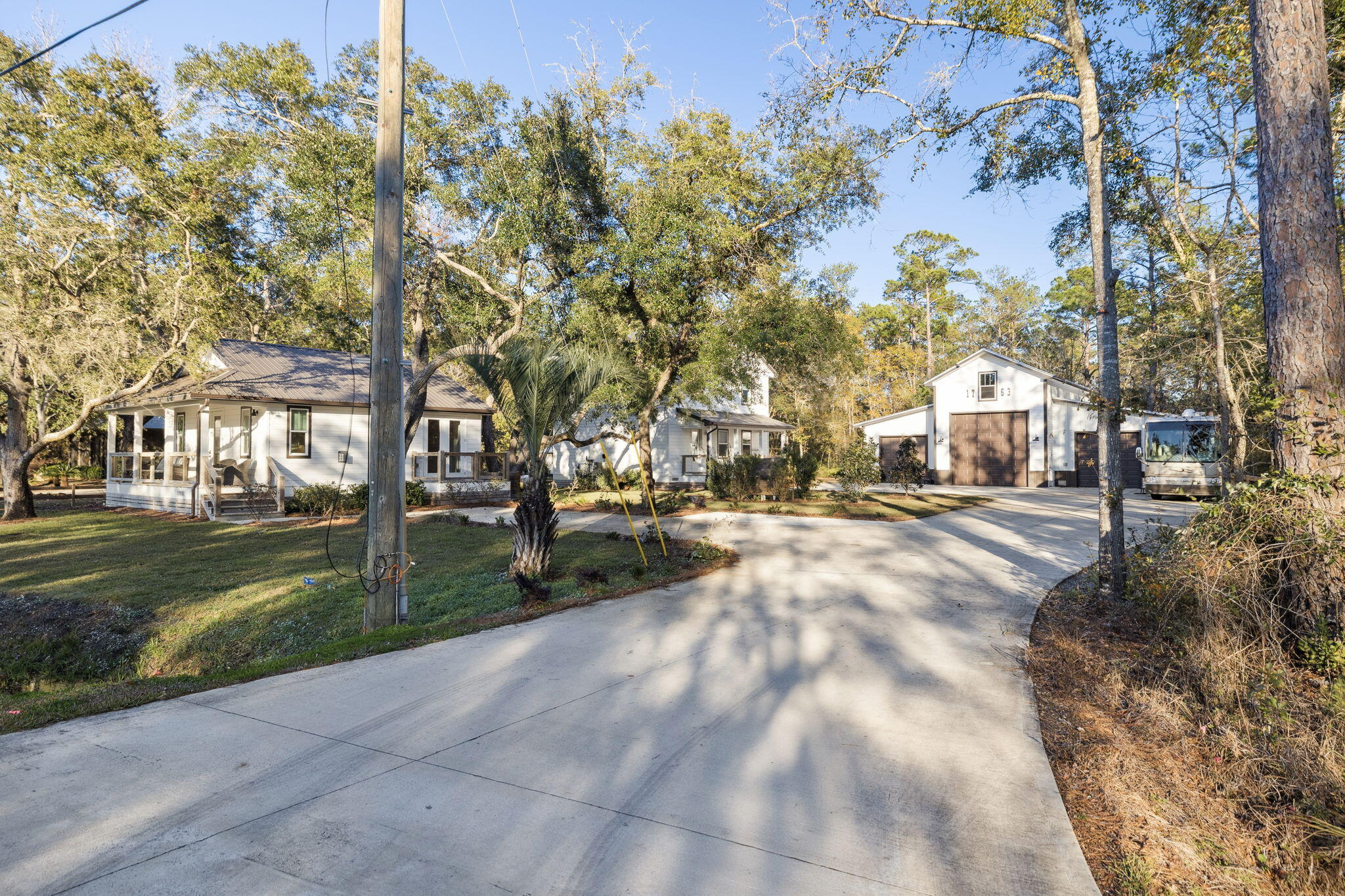 a view of road with trees