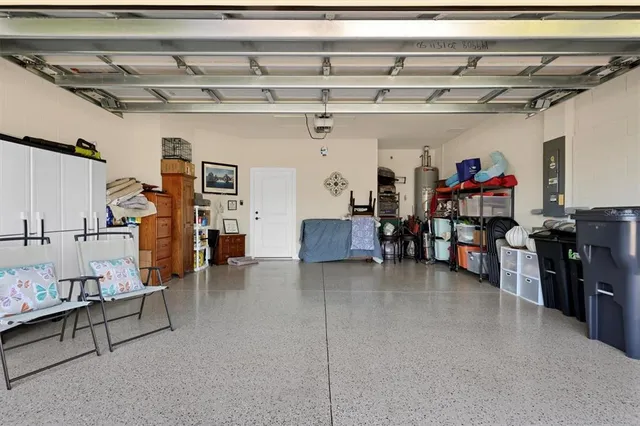 an aerial view of city and lake view