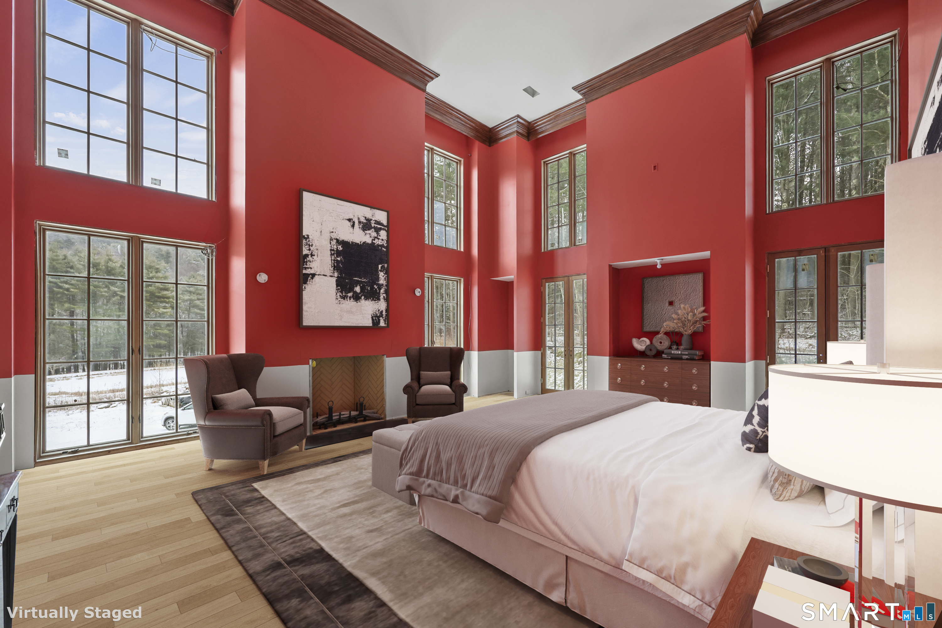 209 Blue Hill Road Great Barrington, MA 01230 - Photo 10 of 37 a bedroom with a bed and wooden floor